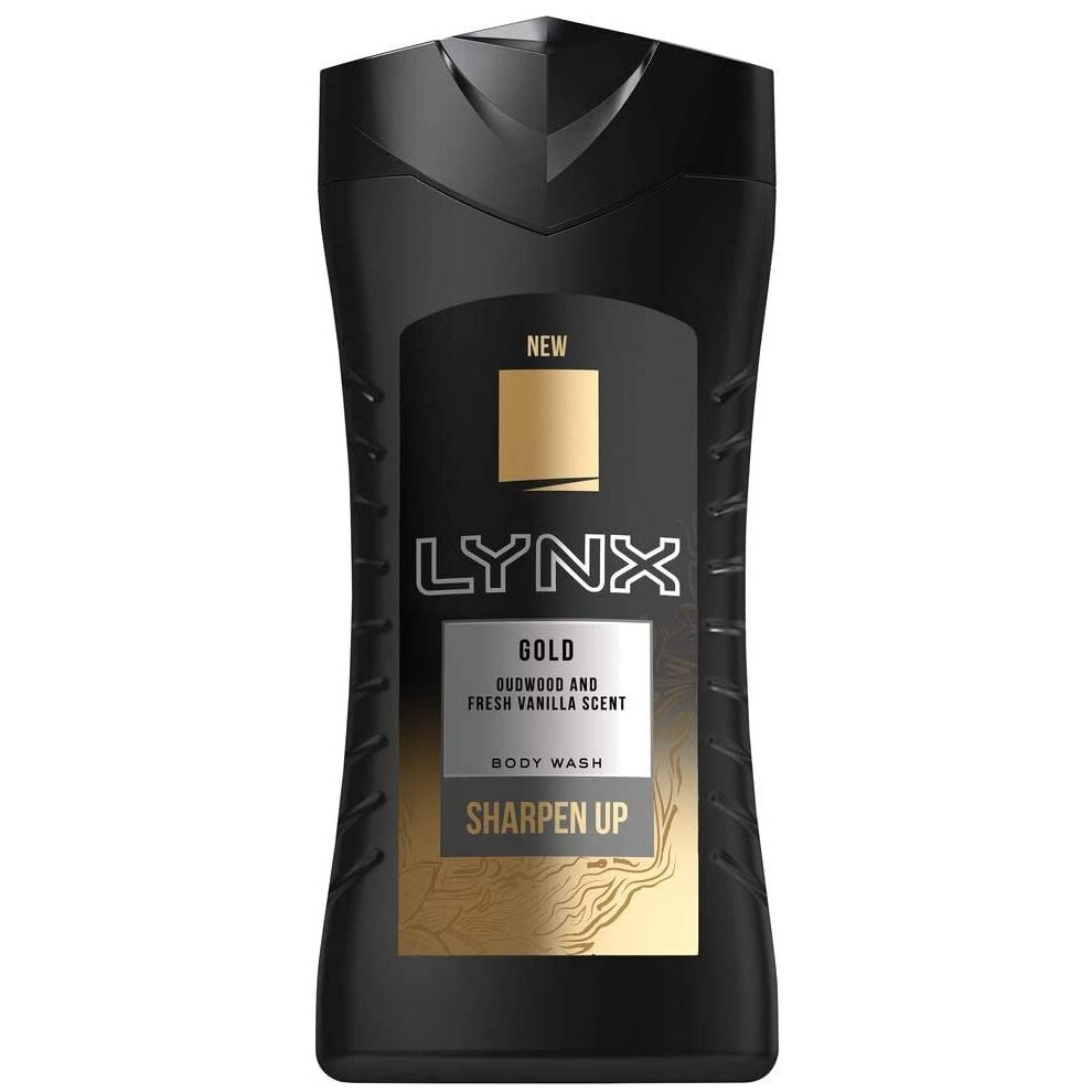 Lynx Gold Body Wash And Shower Gel For Men And Women, Long Lasting Fresh Oudwood And Vanilla Fragrance, Dermatologically Tested, Bulk Pack (6 x 250ml)