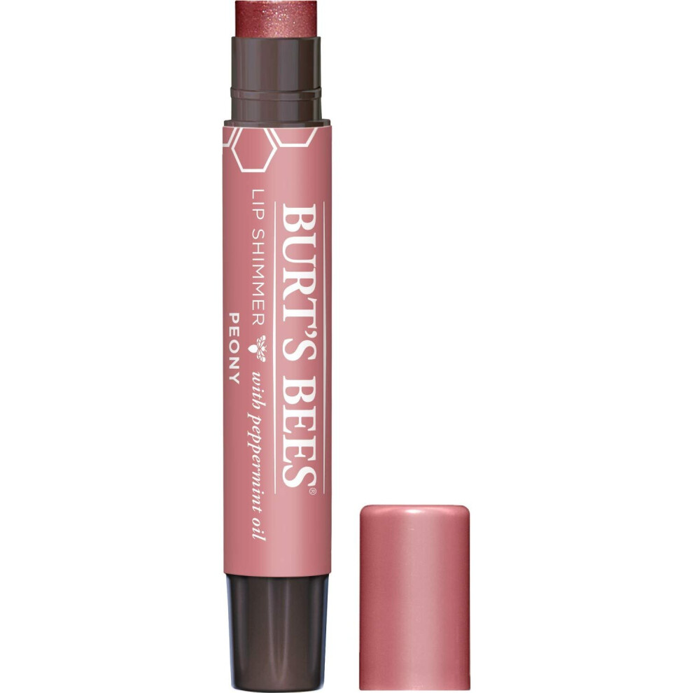 Burt's Bees 100% Natural Moisturizing Lip Shimmer, Peony - 1 Tube