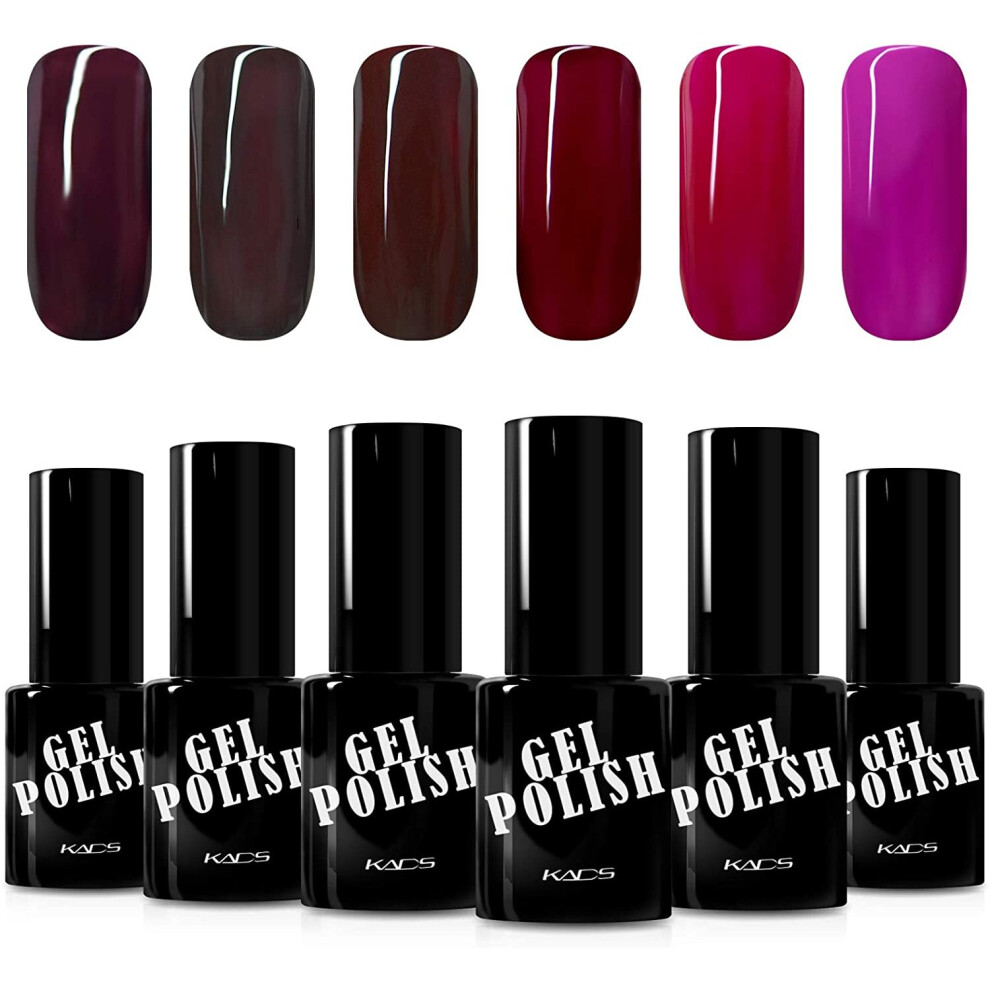 Alexnailart Gel Nail Polish Colors Gift Set UV LED Gel Nail Varnish 6 Colours 9.5ml Nail Salon Set