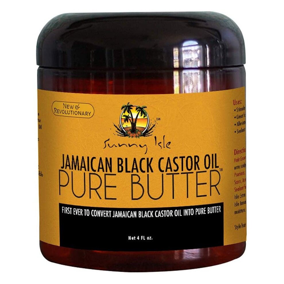 Sunny Isle Pure Butter Jamaican Castor Oil, 4 Oz Black