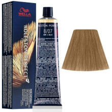Wella Professionals, Koleston Perfect Me+, Permanent Hair Dye, 8/07 Light Blonde Natural Chestnut, 60 ml