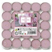 Price's Candles Tealights Pack 25 - Rose Scent, Up to 4 Hours Burn Time Per Tealight | Code 021940D