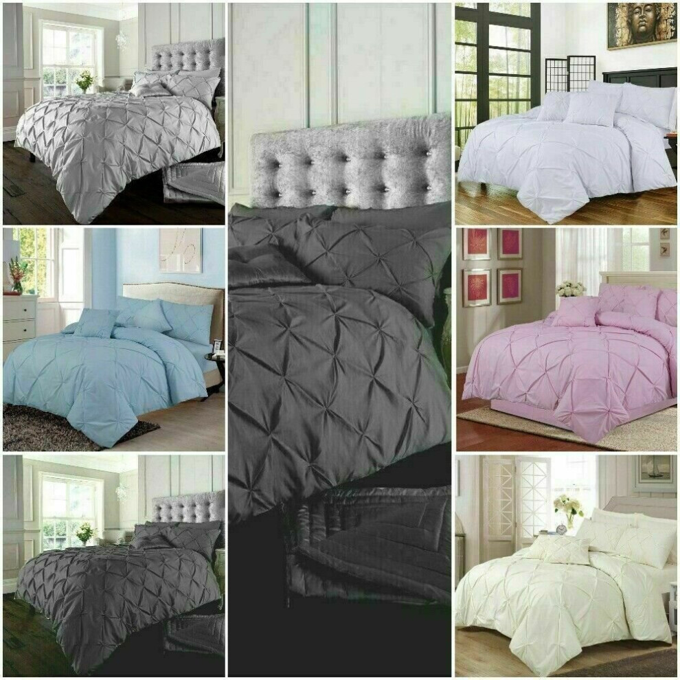 (King, PINK) Pintuck Duvet Cover