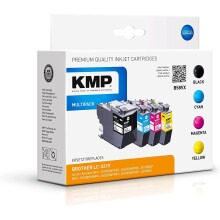 Pacote de cartuchos de impressora compatíveis preto, ciano, magenta, amarelo KMP 1537,4005 substitui Brother LC-3219XL 1 conjunto