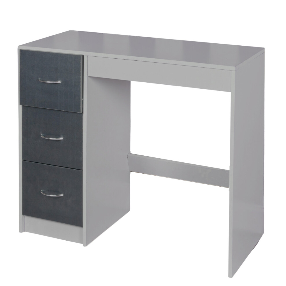 (Grey Carcass + Black Drawers) 3 Drawer Wooden Dressing Computer Work Table Desk