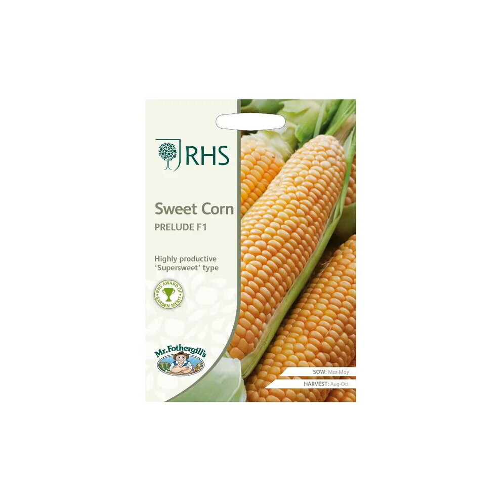 Mr Fothergill's Rhs Vegetables Sweet Corn Prelude F1 Seeds Packet