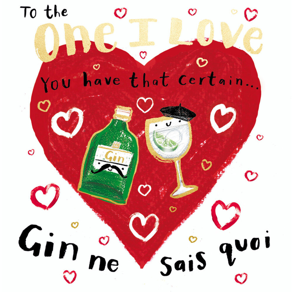 One I Love Gin Ne Sais Quoi Valentine's Day Greeting Card Valentines Cards