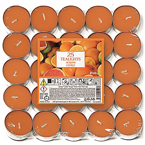 Price's Candles Aladino Candles Citrus Tealights 25pk