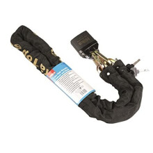 Hilka Tools 71150010 High Security Padlock and Chain, Black, 1.5 m