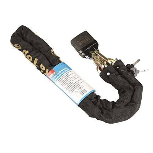 Hilka Hilka Tools 71150010 High Security Padlock and Chain, Black, 1.5 m