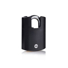 Yale Y121B/50/132/1 - Brass Closed Shackle Padlock (57 mm) - Black Outdoor Weatherproof Lock for Chain, Door, Gate, Toolbox - 3 Keys - High Security