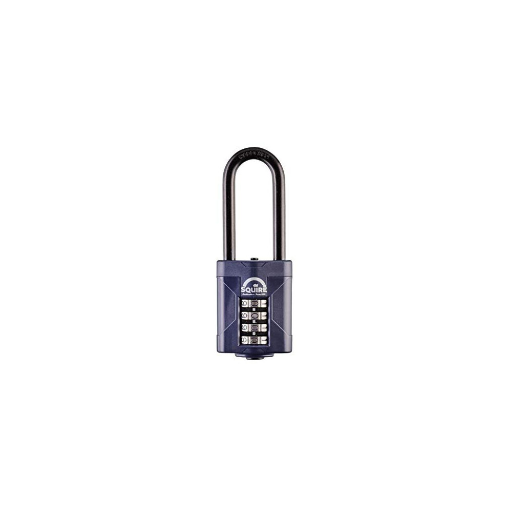 Squire Heavy Duty Padlock (CP50/2.5) - Toughest Extra Long Shackle - 4 Wheel Combination Padlock - Alloy Steel for Corrosion Resistance - Weatherproof