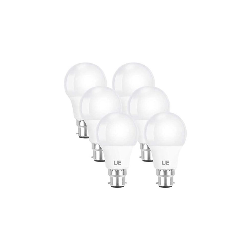 Lepro Bayonet Light Bulbs B22, 60W Equivalent, Warm White 2700K, 8W 806Lm Led Bulb, Bc A60 Gls Energy Saving Lightbulbs, Non-Dimmable, Pack Of 6