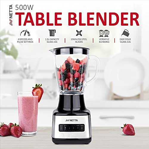 NETTA NETTA 500W Table Blender with 8 Speed Settings 1