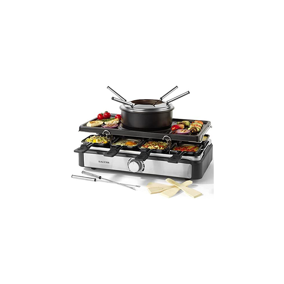 Salter Raclette Grill & Fondue Set 2-in-1 Non-Stick 8pc (Damaged Packaging) - Image 3
