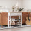 Homcom HOMCOM 80x75cm Console Table w/ Drawer 2 Shelves Worktop Handle White 8