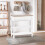 Homcom HOMCOM 80x75cm Console Table w/ Drawer 2 Shelves Worktop Handle White 9