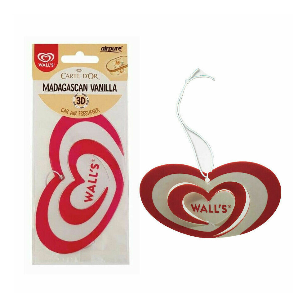Airpure Walls 3D Paper Love Heart Carte D'or Vanilla Car Air Freshener (Case Of 12) 5060194138793