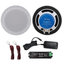 Herdio 160W 4 Inch Ceiling Bluetooth Speaker Kit Amplifier Water Resistant Ceiling Speakers For Bathroom Kitchen Home Outdoor