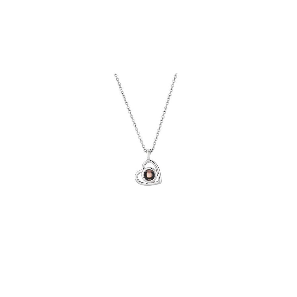 Picture Necklace Personalised for Women - Custom Photo Love Heart Projection Pendant - Customised Portrait Jewelry - Birthday Anniversary Memorial Gif