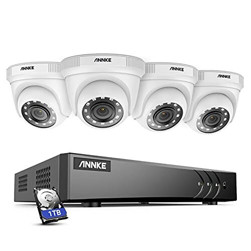 ANNKE E200 8CH 5MP Lite DVR CCTV Camera System With 1TB Hard Drive, And ...