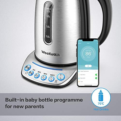 Smart Kettle by WEEKETT - App Remote Control, Compatible with Alexa, Google Home and Siri | Digital Temperature Control 2200W with Keep Warm Function, 2