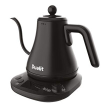 Dualit Pour Over Fast Boil Electric Kettle - Matt Black -Gooseneck Precision Spout - Digital Display Screen - Highly Energy Efficient 800ml Capacity -