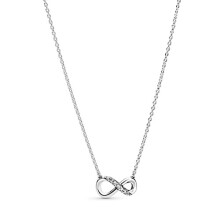 Pandora Moments Women's Sterling Silver Sparkling Infinity Collier Pendant Necklace, 50cm