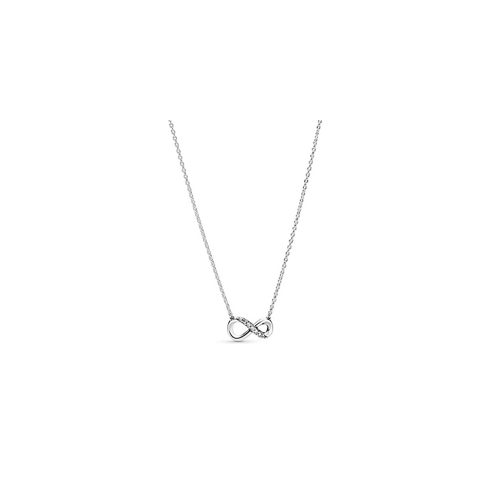 Pandora Moments Women's Sterling Sparkling Infinity Collier Pendant Necklace, 50Cm Silver