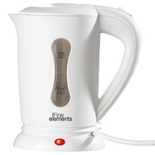 FINE ELEMENTS SDA1935 0.5L Plastic Travel Kettle with Auto Cut Off, Boil Dry Protection, Two White Cups Included, Lightweight and Portable with Concea