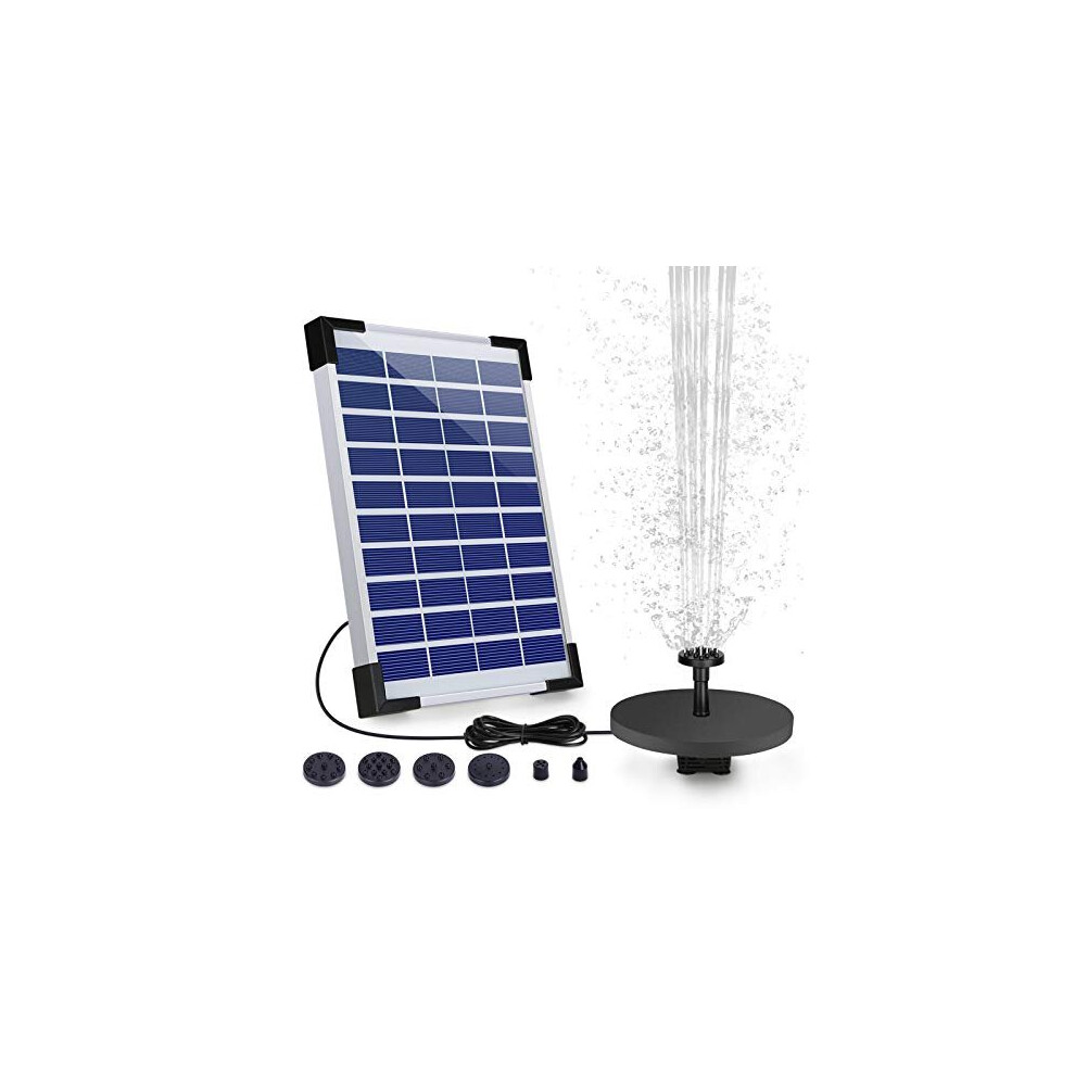 AISITIN 5.5W Solar Fountain Pump, Solar Water Pump Floating Fountain with 6 Nozzles, for Bird Bath, Fish Tank, Pond or Garden Decoration