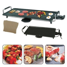 Trendi Electric Teppanyaki Grill Griddle with 8 Wooden Spatulas - Adjustable Temperature Control - Electric BBQ Table Top Grill - Non Stick Hot Plate