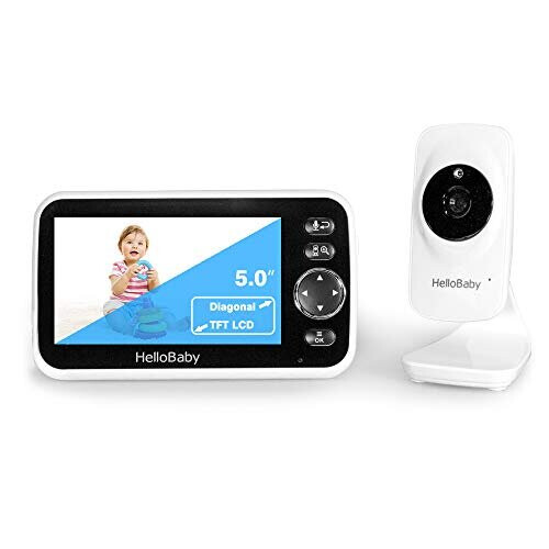 Baby Monitor,HelloBaby Baby Monitor with Camera and Audio, 5