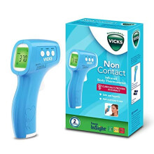 Vicks HTD8813EE Non-Contact Infrared Forehead Thermometer - Clinically Accurate, 2-Second Readings, 50-Record Memory, Fever Insight Color Codes