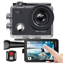 AKASO V50 X Action Camera, Native 4K Wifi Underwater 40M EIS Anti-Shake Cam with Touch Screen, Remote Control, Waterproof Case and Mounting Accessorie