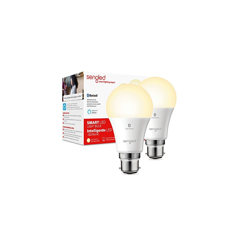 Sengled Smart Bulb, Alexa Light Bulb B22, Alexa Bulb Bayonet Dimmable, Bluetooth Light Bulbs Work with Alexa Echo/Echo Dot, Group Control, Ener