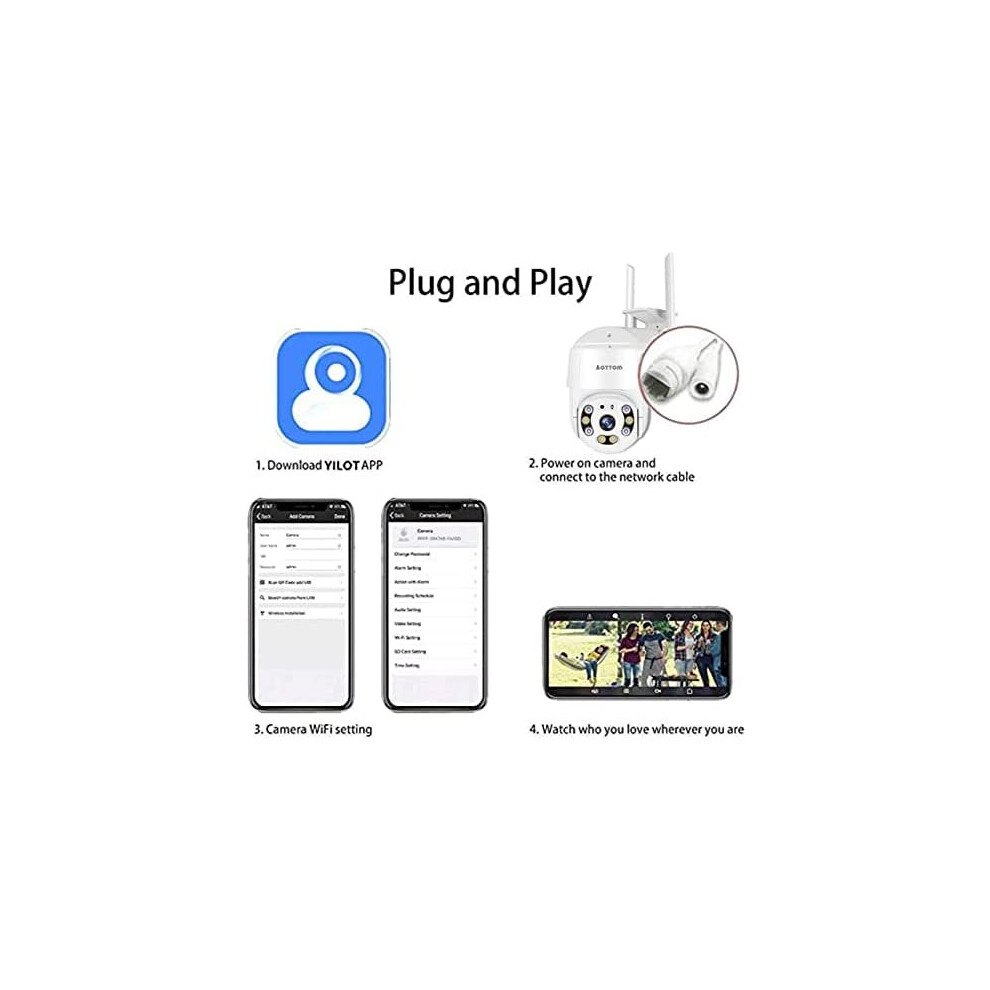 Buy 1080P Security Camera Outdoor, Aottom CCTV Camera Wireless PTZ - View #6