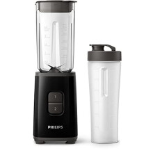Philips HR2602/91 Mini Blender with 1L On The Go Tumbler, 350W, 2 Speeds, Black