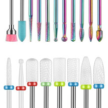 Depvko Set di 21 Pezzi di Bit per Trapano per Unghie, 3/32 Pollici, Kit per Unghie in Gel Ceramico e Acrilico