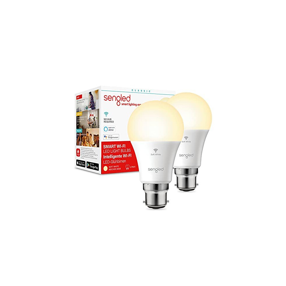 Sengled Smart Bulbs Alexa Light Bulbs Bayonet, WiFi Bulbs That Work with Alexa Smart Home Devices & Google Home, Dimmable LED Bulbs B22, Remote Contro