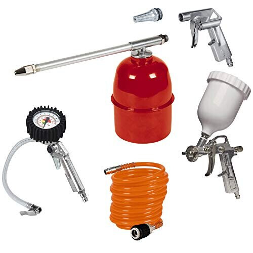 Einhell Einhell 4132720 Air Tool Kit Metal Five Piece, Metallic, Red, White