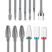 Set di 13Pz di Bit per Fresa Unghie Depvko, 3 Bit in Carburo di Tungsteno + 3 Bit Ceramici + 6 Bit Diamante