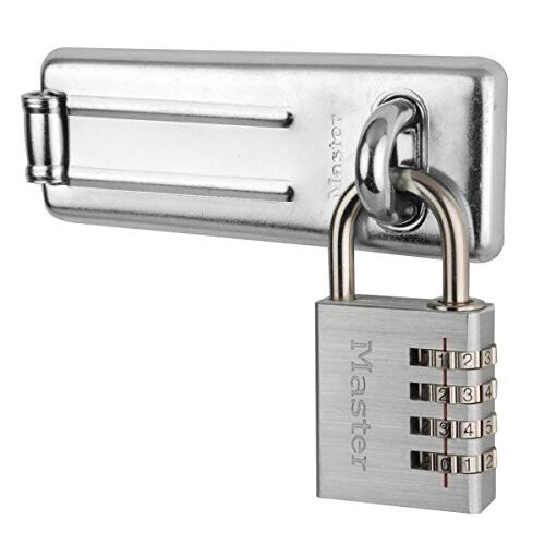 Master Lock Master Lock 7640704EURD Pack Including Door Hasp and Combination Padlock