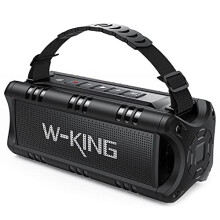 Bluetooth Speaker, W-KING 30W Portable Wireless Speakers Waterproof, 24 Hours Playtime, 5000mAh Battery with Punchy Bass, NFC, TF Card, USB Playback -