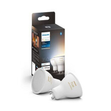 Philips Hue NEW White Ambiance Smart Light Bulb 2 Pack [GU10 Spot] With Bluetooth. Works with Alexa, Google Assistant and Apple Homekit.