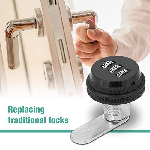 Combination Lock 3-Digit Password Security Padlock Keyless Cam Lock for Cabinet Locker Drawer Letter Box Locks 2
