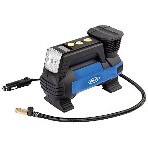 Ring Automotive Ring RAC820 12V Fast Flow Tyre Inflator, Preset Function, Adaptor Set and Storage Case