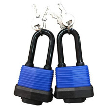 SEPOX Long Shackle Waterproof Padlock Keyed Alike Blue Heavy Duty Padlocks Ideal for Home, Garden Shed, Outdoor, Garage, Gate Security Locks Pack of 2
