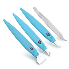 BEZOX Pedicure Shavers Set - Professional Callus Shavers Foot Care Kit - Stainless Steel Corn Hard Skin Dead Skin Remover Tool (Blue)