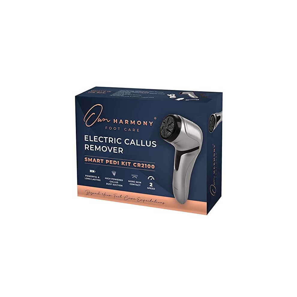 Own Harmony Electric Hard Skin Remover With Vacuum Absorption - Professional Pedicure Tools For Pedi Callus Foot Care - 3 Rollers Electronic Feet File